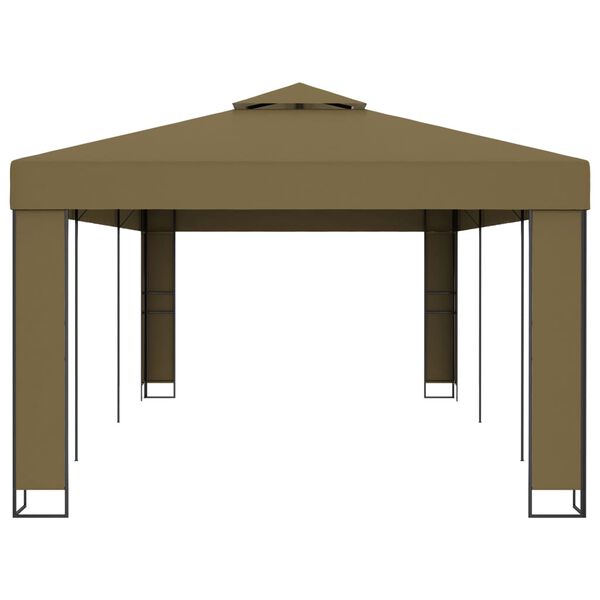 vidaXL Gazebo con Tetto Doppio 3x6 m Grigio Talpa 180 g/m²