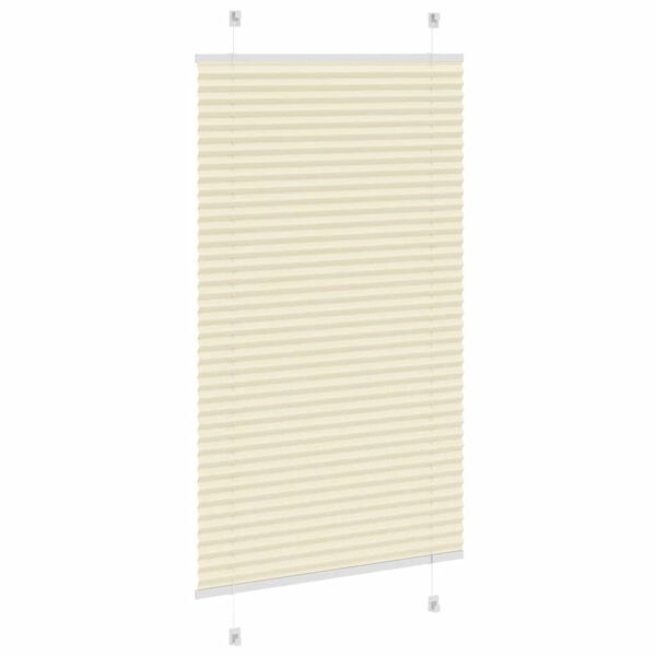 vidaXL Tenda Plissettata Crema 70x150 cm Larghezza Tessuto 69,4 cm