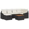 vidaXL Set Divano da Giardino 7 pz Nero polyrattan