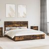 vidaXL Letto con Contenitore con testiera Rovere fum&eacute; 180 x 200 cm