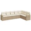 vidaXL Set Divani da Giardino 7 pz con Cuscini Beige in Polyrattan