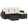 vidaXL Set Divani da Giardino 5 pz con Cuscini in Polyrattan Nero
