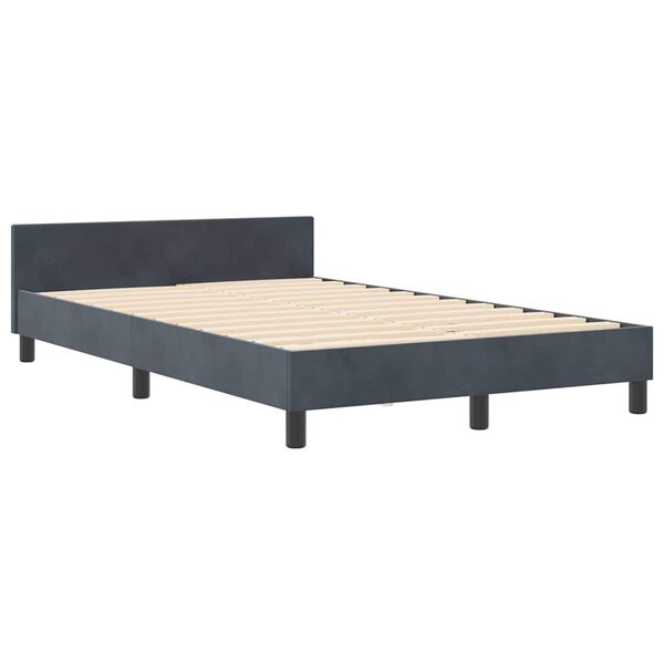 vidaXL Letto a molle con testiera Grigio scuro 120 x 200 cm Velluto