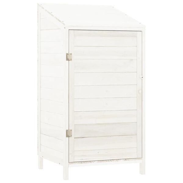 vidaXL Capanno da Giardino Bianco 55x52x112 cm Legno Massello di Abete