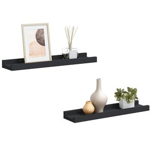 vidaXL Mensole con Sporgenza 2 pz Nere 40x9x3 cm MDF