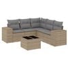 vidaXL Set Divano da Giardino 6 pz con Cuscini Beige in Polyrattan