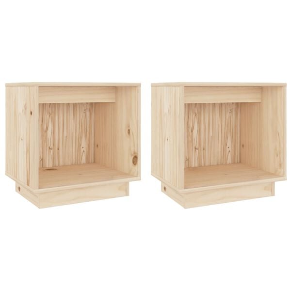 vidaXL Comodini 2 pz 40x30x40 cm in Legno Massello di Pino