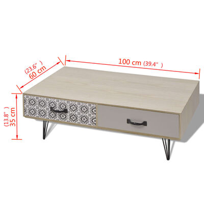 vidaXL Tavolino da Caffè 100x60x35 cm Beige