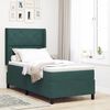 vidaXL Letto a molle con testiera Verde Scuro 90 x 200 cm Velluto