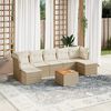 vidaXL Set Divano da Giardino 8 pz con Cuscini Beige in Polyrattan