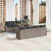 vidaXL Set Divano da Giardino 9 pcs Grigio Poly Rattan