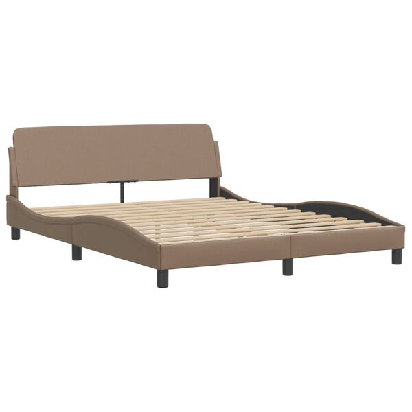 vidaXL Letto con Materasso Dover Cappuccino 160x200cm Similpelle