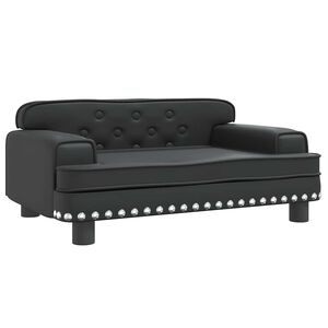vidaXL Divano per Bambini Nero 70x45x30 cm in Similpelle