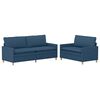 vidaXL Set di divani 2 pz Blu Tessuto