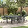 vidaXL Set da Pranzo da Giardino Regolabile 9 pcs Acciaio