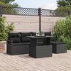 vidaXL Set Divano da Giardino con archiviazione 6 pcs Nero Poly Rattan