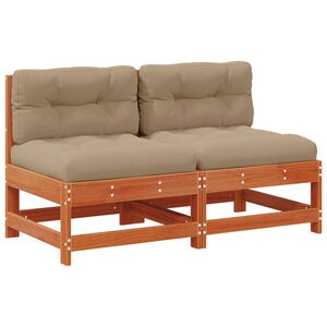 vidaXL Divano Medio da Giardino Legno di pino massiccio Marrone Cera