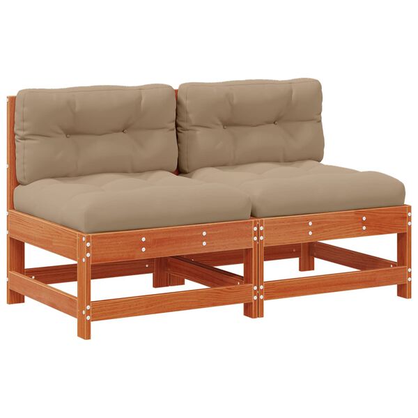 vidaXL Divano Medio da Giardino Legno di pino massiccio Marrone Cera