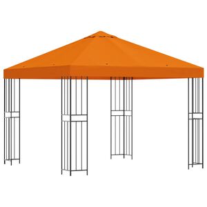 vidaXL Gazebo 3 x 3 m Arancione Poliestere e Acciaio 190 gsm
