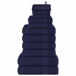 vidaXL Set di asciugamani 12 pezzi FROGN Blu navy 360 g/m&sup2;