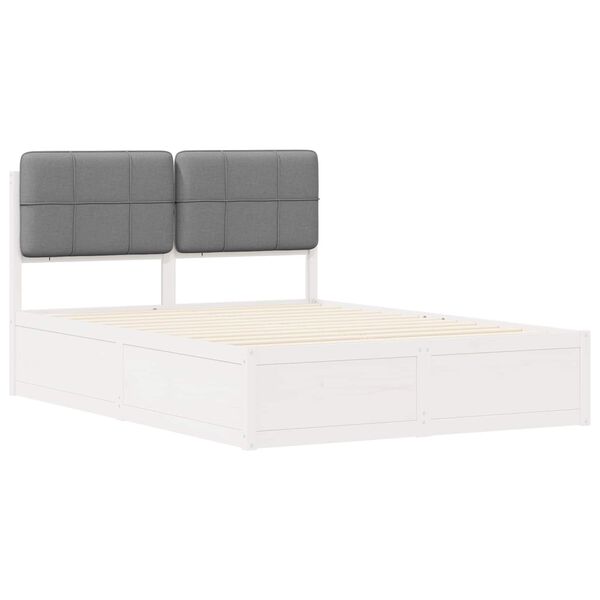 vidaXL Letto con Testiera Rivestita Grigio chiaro 135 x 190 cm