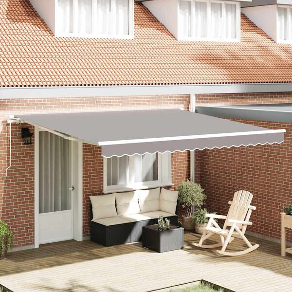 vidaXL Tenda da Sole Grigio chiaro 400 x 350 x 165 cm