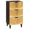 vidaXL Credenza Nero e Oro 40 x 33 x 75 cm Legno di mango massello