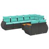 vidaXL Set Divani da Giardino 9 pz con Cuscini Nero in Polyrattan