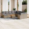 vidaXL Set Divano da Giardino 12 pz con Cuscini Beige Misto Polyrattan