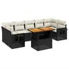 vidaXL Set Divani da Giardino con Cuscini 8 pz Nero in Polyrattan