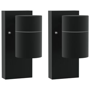 vidaXL Lampade da Parete Esterne 2 pcs Nero 6.5 x 10.5 x 16 cm