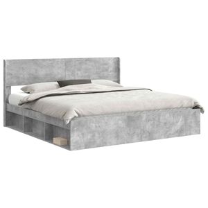 vidaXL Struttura del letto con stoccaggio e testata Grigio Cemento