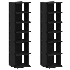 vidaXL Scarpiere 2 pz Rovere Nero 25x27x102 cm in Legno Multistrato