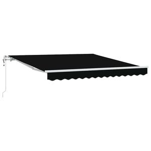 vidaXL Tenda retrattile Nero 350 x 250 cm Tessuto e Alluminio