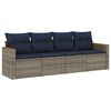 vidaXL Set Divani da Giardino 4 pz con Cuscini Grigio in Polyrattan