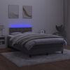 vidaXL Letto a Molle con Materasso e LED Grigio Scuro 120x200 cm