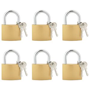 vidaXL U Lock con Chiavi 6 pz Ottone Ferro
