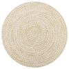 vidaXL Tappeto Artigianale in Juta Bianco e Naturale 90 cm