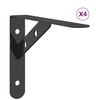 vidaXL Staffe per Mensola 4 pz 20x2,5x14 cm in Acciaio Inox Nero