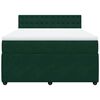 vidaXL Giroletto a Molle con Materasso Verde Scuro 160x200 cm Velluto