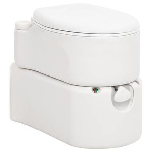 vidaXL Toilette Integrata da Campeggio Bianca 24+17 L HDPE e Smalto