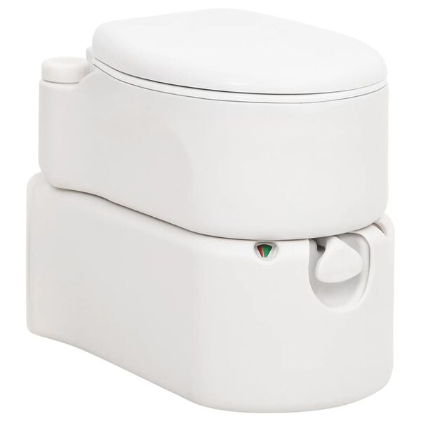 vidaXL Toilette Integrata da Campeggio Bianca 24+17 L HDPE e Smalto