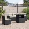 vidaXL Set Divano da Giardino 6 pz con Cuscini Nero in Polyrattan