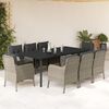 vidaXL Set Pranzo da Giardino 9pz con Cuscini Grigio Chiaro Polyrattan