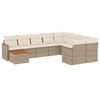 vidaXL Set Divano da Giardino 10 pz con Cuscini Beige in Polyrattan