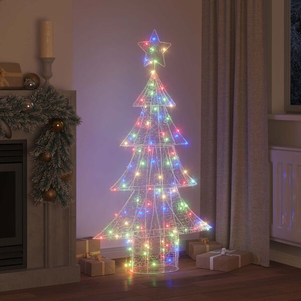 vidaXL Albero di Natale con 160 LED Multicolore 150 cm Acrilico