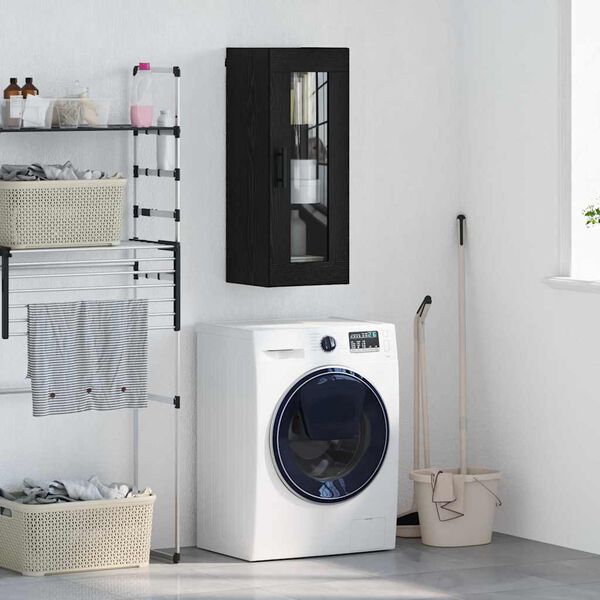 vidaXL Pensile Rovere Nero 34,5 x 34 x 90 cm