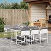 vidaXL Set da Pranzo da Giardino 7 pz con Cuscini Bianco in Textilene