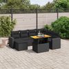 vidaXL Set Divani da Giardino con Cuscini 8 pz Nero in Polyrattan