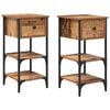 vidaXL Armadio da Notte 2 pz Marrone 33.5 x 36 x 70 cm